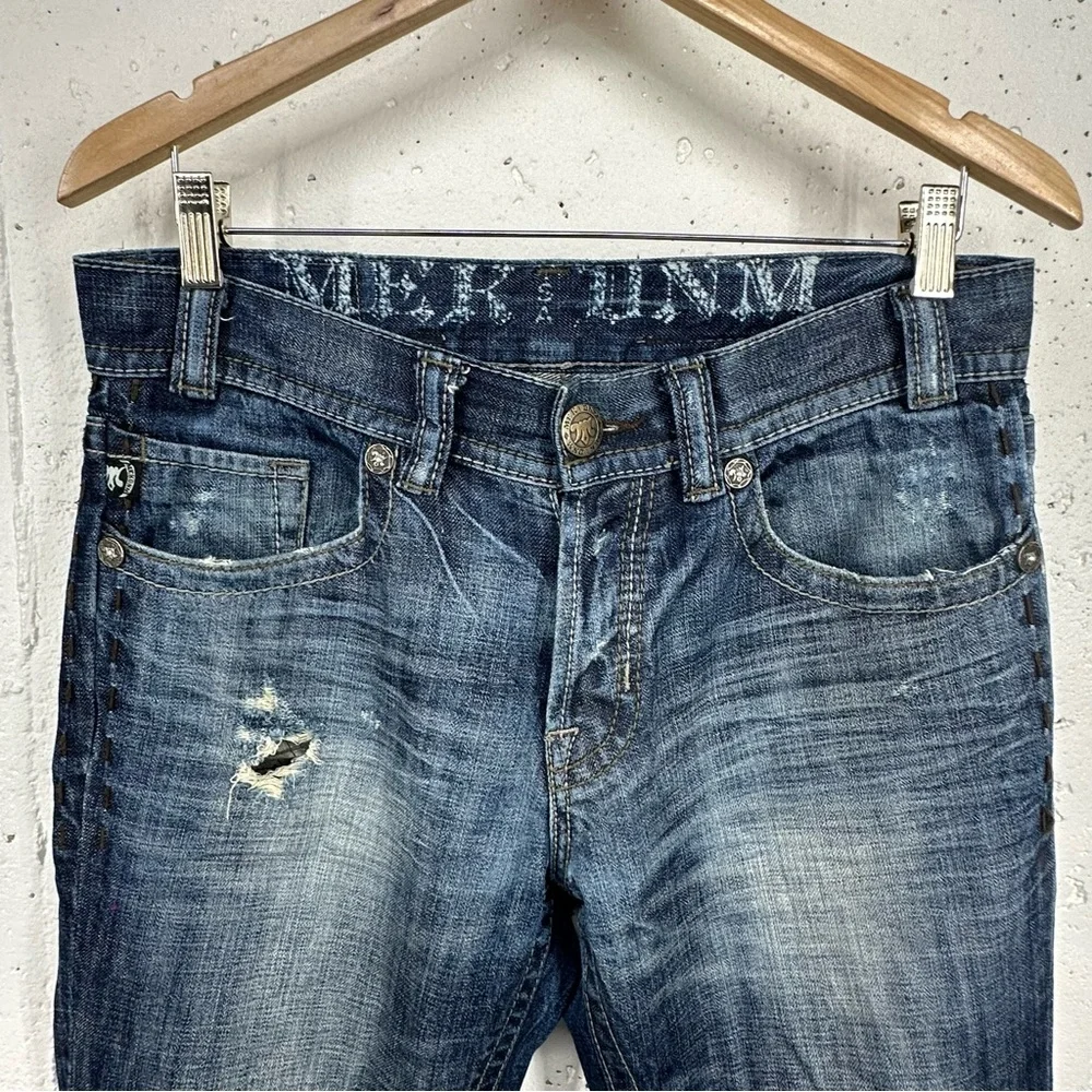 MEK Y2K Men’s size 31 x 29.5” Washington Slim Straight Distressed Jeans